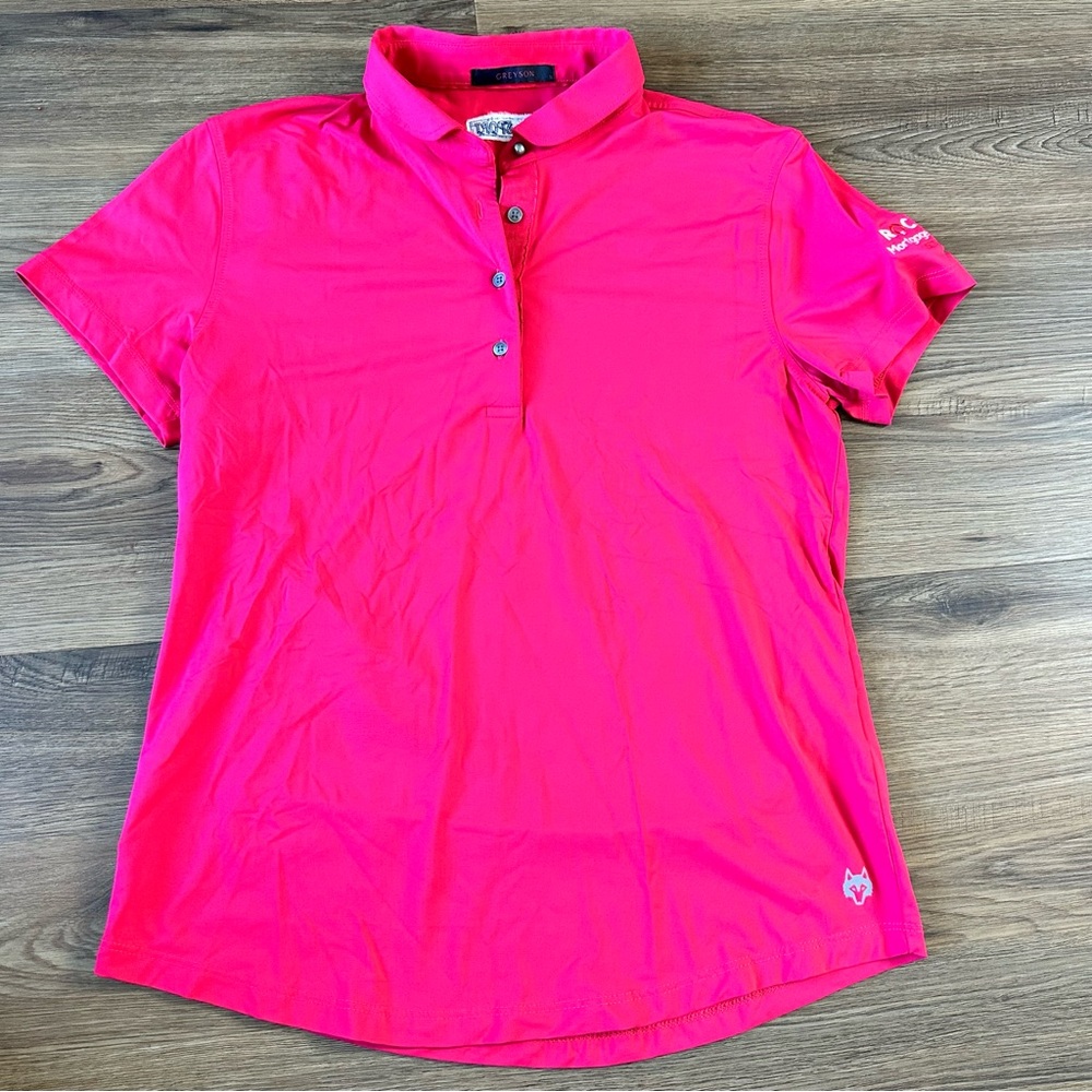 Greyson Golf Scarlett Polo Womens Medium Pink Rocket‎ Tournament Performance
